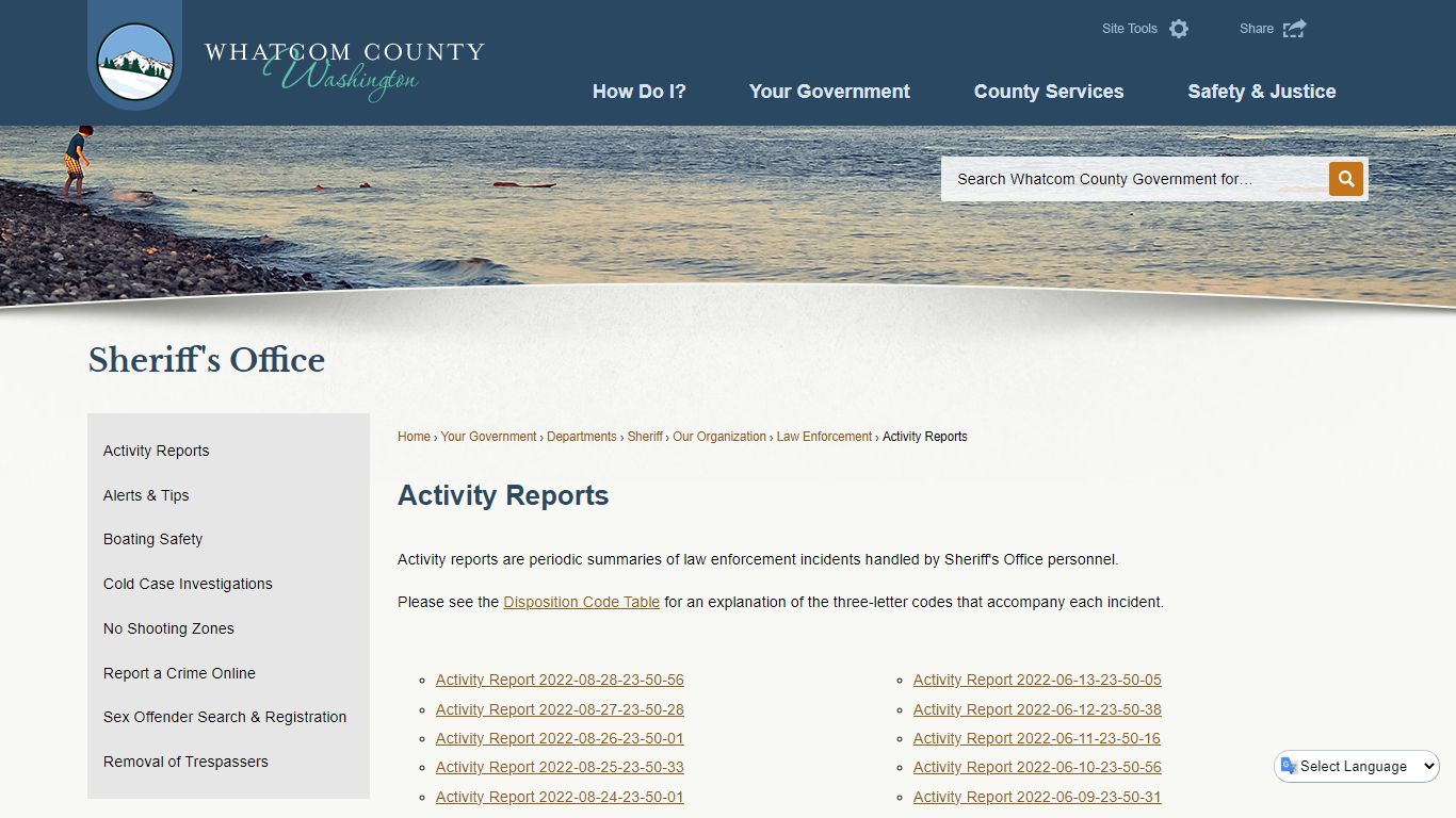Activity Reports | Whatcom County, WA - Official Website